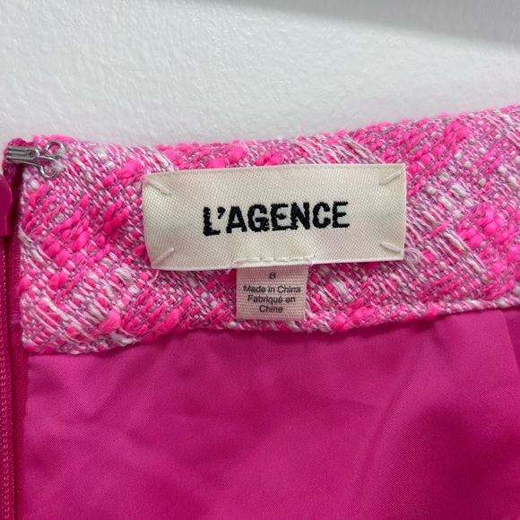 L'Agence Ashton Tweed Short Pink White High Waist, Size 8 - Picture 3 of 11